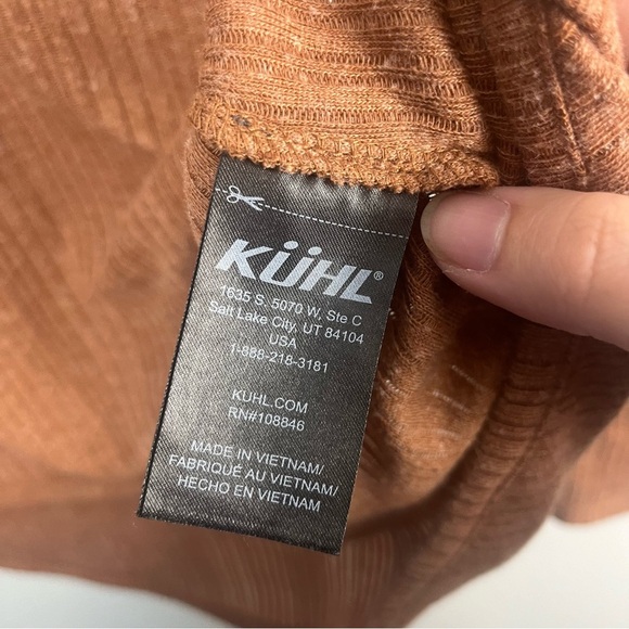 Kuhl outdoors tan brown linen blend long sleeve top size small - Picture 3 of 8